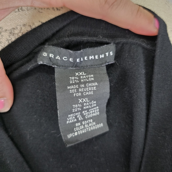 Grace Elements Black Women's Boyfriend Cardigan - Picture 6 of 6